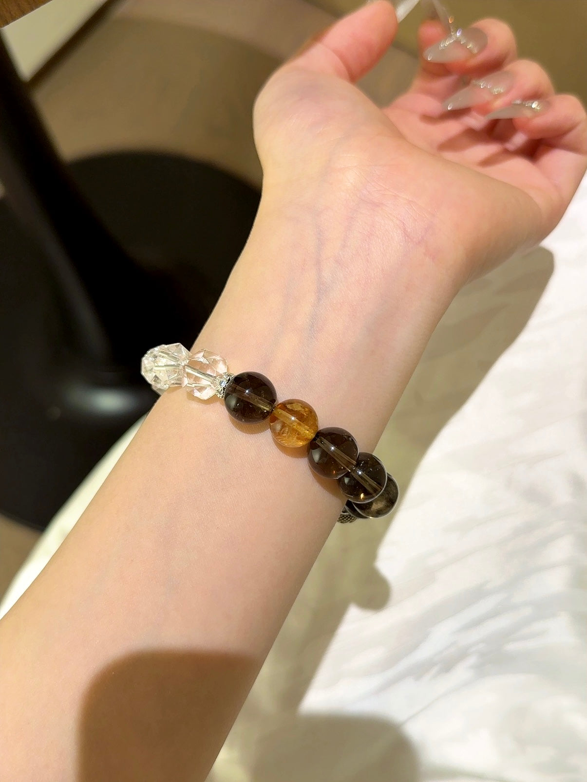 ▫️▪️ Tea crystal white crystal bracelet